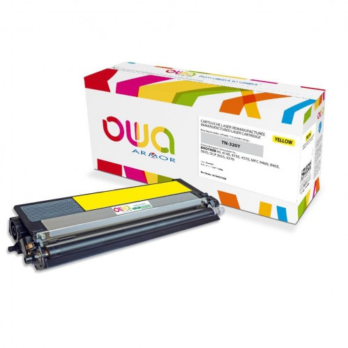 Remanufactured OWA laser cartridge compatible with BROTHER TN-320Y - Yellow - 1500p