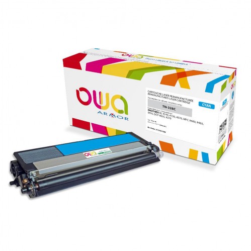 Remanufactured OWA laser cartridge compatible with BROTHER TN-328C - Cyan - 6000p