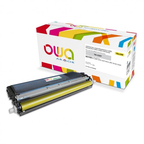 Remanufactured OWA laser cartridge compatible with BROTHER TN-230Y - Yellow - 1400p