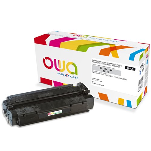 Cartouche Laser OWA remanufacturée pour HP C7115A - Noir - 2500p