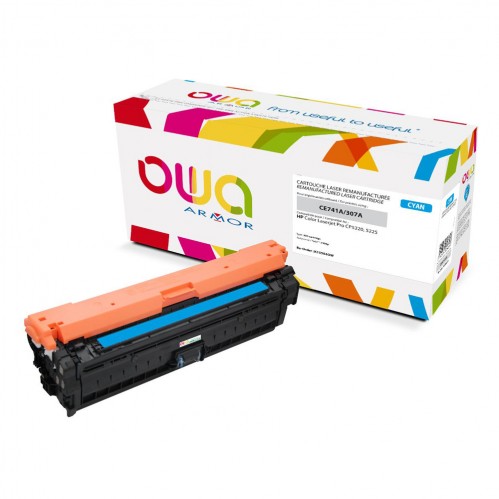 Remanufactured OWA laser cartridge compatible with HP CE741A - Cyan - 7300p