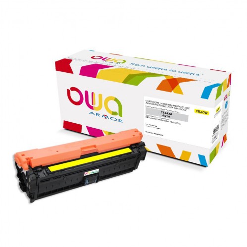 Remanufactured OWA laser cartridge compatible with HP CE342A - Yellow - 16000p