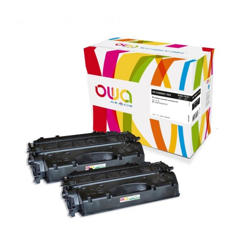 Remanufactured OWA laser cartridge compatible with HP CE505X - Black - 2 x 6500p