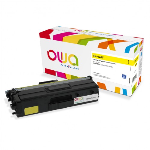 Remanufactured OWA laser cartridge compatible with BROTHER TN-426Y - Yellow - 6500p