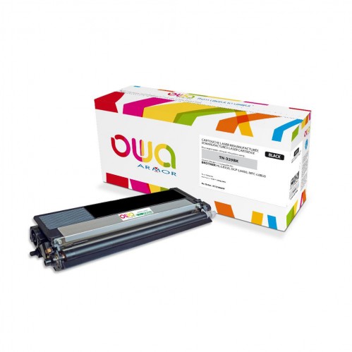 Remanufactured OWA laser cartridge compatible with BROTHER TN-329BK - Black - 6000p